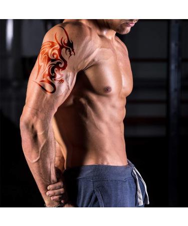 AWLEE 45 Sheets Temporary Tattoo for Men with 8 Large Tribal Totem Stickers - Waterproof and Removable Body Art Makeup Fake Tattoo (Pattern4) - Buy Online on GoSupps.com