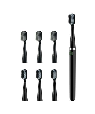 Loafar Sonic Electric Toothbrush with 6 Brush Heads DC Rechargeable Electronic Toothbrush for Adults  Travel Toothbrush  IPX7 Waterproof  2 Mins Timer (Black)