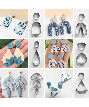 Keoker Polymer Clay Cutters Set - 36 Stainless Steel Shapes with 16 Circle Cutters and 60 Earrings Accessories for Jewelry Making - Buy Online on GoSupps.com