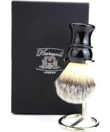 Luxury Shaving Brush Gift Set - Haryali London | Synthetic Hair Steel & Chrome Handle - Perfect Gift for Him - Buy Online on GoSupps.com