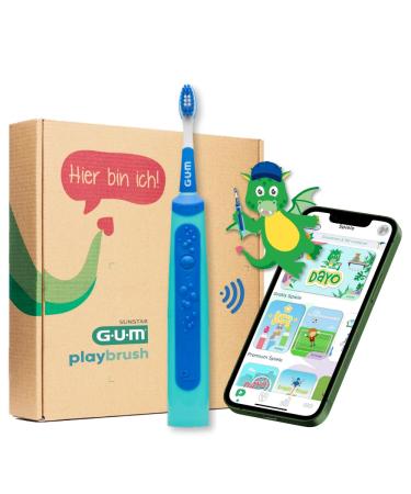 Gum Playbrush Junior 6+ smart electrical sound toothbrush for children from 6 years with an interactive game app pressure control timer 2 cleaning programs 1 plug-in brush 8 weeks battery blue blue - Buy Online on GoSupps.com