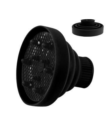 Generic Blow Dryer Vent Hood Foldable Silicone Hair Dryer Nozzle Heat Resistant | Soft Blow Dryer Accessory Multifunctional Hair Styling Supplies for Girls black