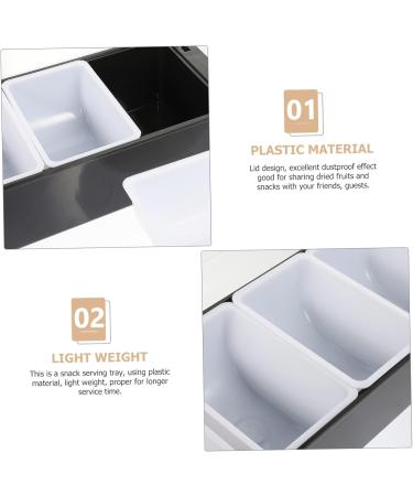 Alipis Box Dog Fruit Box Food Tray Sectional Food Serving Containers Dry Fruit Container Dried Fruit Plate 49.5X15.5X9CM Black - Buy Online on GoSupps.com