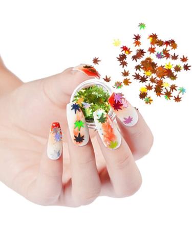 Fall Maple Leaf Nail Sticker Set - Colorful DIY Nail Art Glitters & Sequins - Manicure Decoration Supplies - Buy Online on GoSupps.com