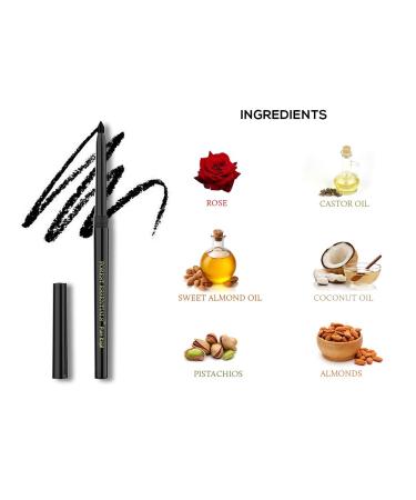 Forest Essentials Charcoal Black Gulaab Khaas Kajal 0.3g - Natural Eye Makeup - Buy Online on GoSupps.com