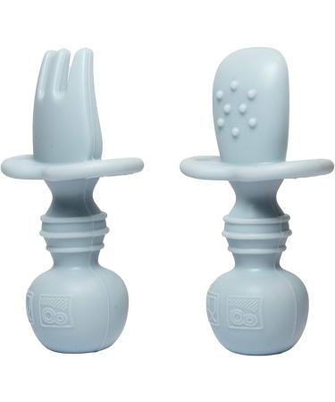 Sodatch Baby Cutlery Blue Grey - 100% Food Grade Silicone Utensils | BPA Free & Easy Grip for Babies - Buy Online on GoSupps.com