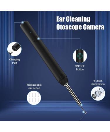 1080P Otoscope Camera Ear Wax Removal Tool for iOS & Android Black - Buy Online on GoSupps.com