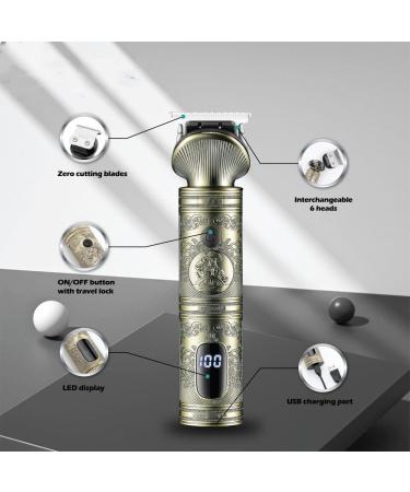 Hair Clippers Hair Cutting Tool 6 In 1 Grooming Kit Hair Trimmer Hair Clipper Nose Trimmer Shaver Body Trimmer Professional Rechargeable Metal Vintage - Buy Online on GoSupps.com