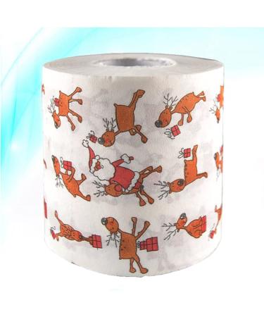 Christmas Toilet Paper Napkin Roll: Xmas Reindeer Roll Toilet Paper Napkin Elk Santa Claus Roll Hand Towels for Holiday Home Bathroom Supply