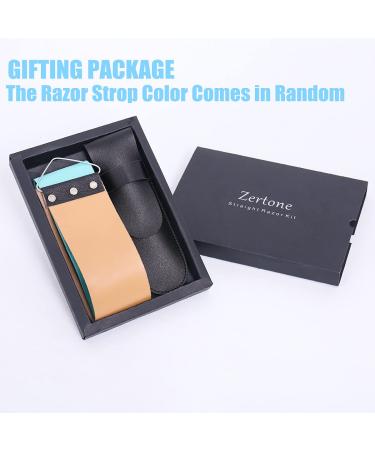 Zertone Straight Razor Kit with Strop - High Hardness Carbon Steel Blade, Vintage Wood Handle - Barber Razor Set - Buy Online on GoSupps.com