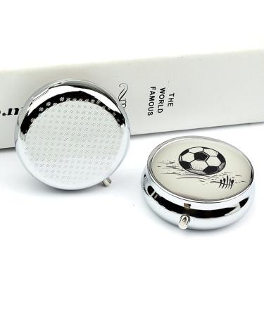 Travel Pill Box - I Love Soccer 3 Compartment Portable Pill Organizer for Purse & Pocket - Buy Online on GoSupps.com