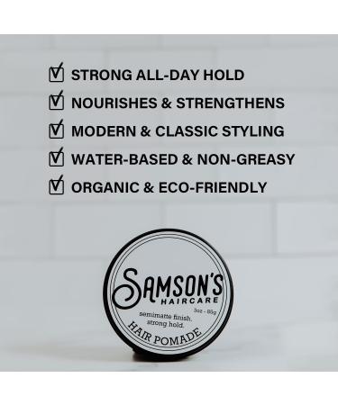 Buy SAMSON S HAIRCARE Pomade - All Day Hold Water-Based Natural Ingredients Classic Barbershop Scent 3 oz - International Shipping Available - Buy Online on GoSupps.com