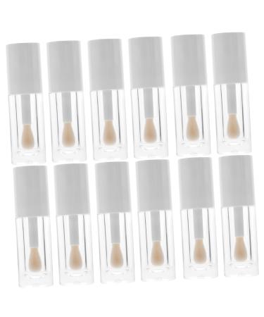FRCOLOR 12pcs Lipstick Tube Lip Gloss Tube Cosmetic White Miss Plastic Tool