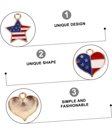 Abaodam 20pcs lock key pendant american flag suit patriotic charm Pendant Charms Heart-shaped antique 1.8X1.5cm As Shown - Buy Online on GoSupps.com