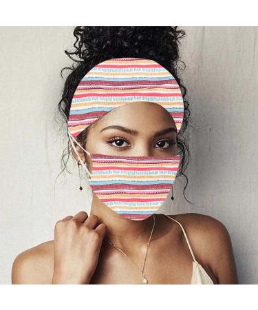 Boho Bandeau Headbands Leopard Headscarfs with Mask Buttons - Set of 2 Floral Hair Accessories for Women - Buy Online on GoSupps.com