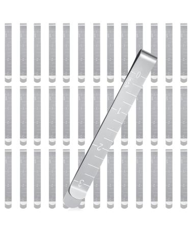 Sewing Clips Stainless Steel Hemming Clips Metal Hemming Tool 3 Inches Sewing Clips with Measurements for Fabric Quilting Pinning and Marking Accessories (30 Pcs)