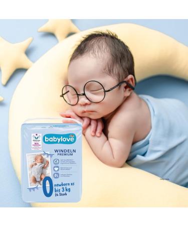 Babylove Premium Extra Soft Diapers XS for Newborns (Up to 3kg) - 24 Pack - Buy Online on GoSupps.com
