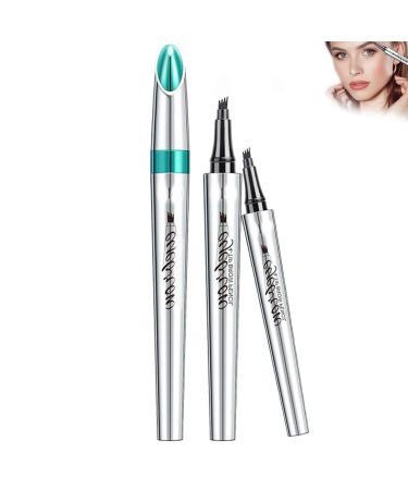 Blapee Eyebrow Pencil Blapee Waterproof Makeup Eyebrow Pen Blapee Eyebrow Microblading Pen Micro 4 Point Brow Pen (04#-2pcs)