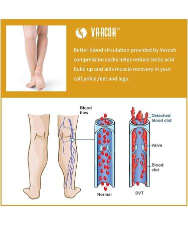 VARCOH Women's Small Beige Calf Compression Sleeves | Reduce Fatigue & Improve Circulation - Buy Online on GoSupps.com
