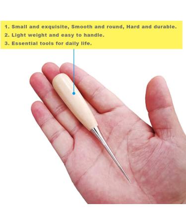 ZLKSKER (Pack of 2) Wooden Handle Leather Drillable Stitching Sewing Awl Punch Hole Gadget Tool - Buy Online on GoSupps.com