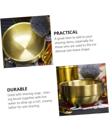 Frcolor Pigment 3ST Foam Dishwasher Razor Soap Cream Mug - Facial Cleaning Cup & Beard Shaving Tool (Golden 9x9x4.9cm) - International Shipping Available - Buy Online on GoSupps.com