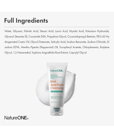 NATUREONE BHA Acne Foam Cleansing, Acne Face Wash, Salicylic Acid for Acne Prone Skin, Exfoliator, Sebum, Blackhead Remover and Dead Cells, Foaming Pore Cleanser, Korean Skincare, 100ml, 3.38 fl.oz. - Buy Online on GoSupps.com