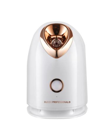 RUCCI Professional One-Touch Operation Facial Steamer with Exceptionally-Fine Steam - Spa Face Steaming At Home,Clean White,Travel Size,FS101