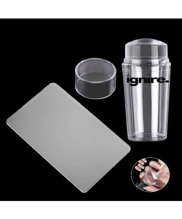 Ignire French Tip Nail Stamp 2 Pc Nail Art Stamper Kit Clear Silicone Nail Stamping Jelly Stamper For Long & Short Nails with Scraper Nail Stamper Kit for French Manicure Home DIY Nail Salon - Buy Online on GoSupps.com