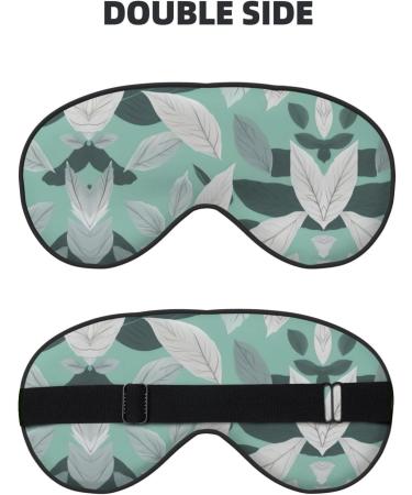 Mint Gray Leaves Print Double-Sided Eye Mask | Soft Light Blocking for Better Sleep Quality - Shop Internationally - Buy Online on GoSupps.com