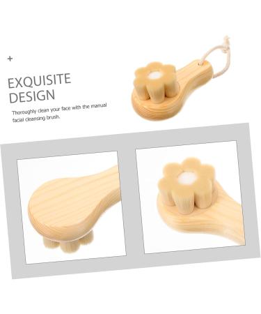 VINTORKY Facial Wash Brush with Wooden Handle Pore Cleansing Brush Face Sponges Face Exfoliator Skin Care Tools Scrubber Face Cleansing Brush Artificial Fiber Manual Washbasin - Buy Online on GoSupps.com
