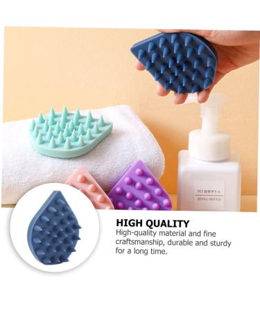 Silicone Shampoo Comb & Scrubber Massager | Scalp & Body Brush for Baby Shower | Dark Blue | 1pc - Buy Online on GoSupps.com