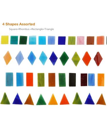 Lanyani 1050 Pieces Mixed Shapes Glass Mosaic Tiles - Colorful Stained Glass for Crafts & Projects - Buy Online on GoSupps.com
