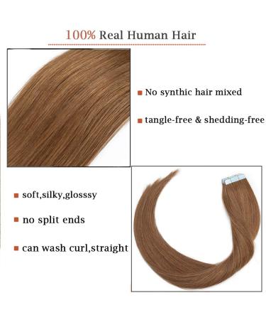 Buy SEGO Tape Extensions - 20 Pieces 100% Remy Real Hair - Light Brown #6 - 12 (30cm) - Best Quality Hairpieces for Effortless Style - Buy Online on GoSupps.com