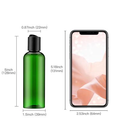 Livfa 100ml Empty Travel Bottles - Flip Cap Set (5 Pieces) for Cosmetics - Green Plastic Containers - Buy Online on GoSupps.com