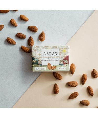 Solid soap with almond - hand face and body - vegan and free from palm oil - with cold pressed olive oil - ingredients 100% natural - handmade - Buy Online on GoSupps.com