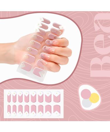 U-Shinein UV Gel Strips Semi-Cured Nail Wraps Self-Adhesive Gel Nail Strips French Gel Nail Stickers Full Wraps Manicure Nail Art Nail Decoration Long Lasting Nail Design Wraps 01 - Buy Online on GoSupps.com