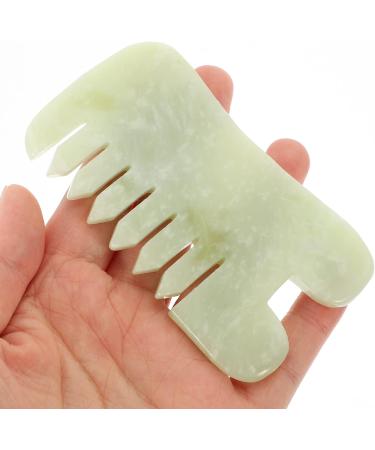 Jade Stone Gua Sha Comb - Facial Tool & Scalp Massage for Spa | Acupuncture Beauty Salon Essential - Buy Online on GoSupps.com