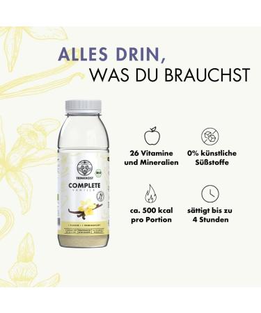Drinking Food Bio COMPLETE Vanilla 6 Bottles with 26 Vitamins & Minerals | Nutrient-Rich 120g Bottles for Optimal Health - Buy Online on GoSupps.com