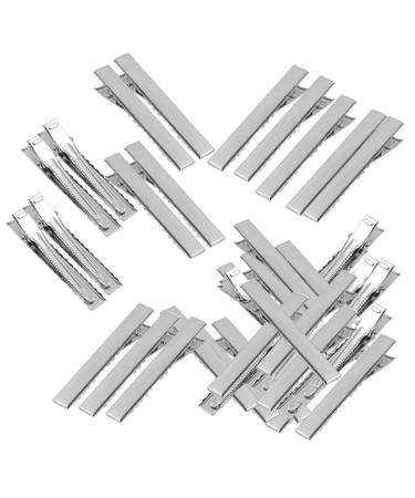 MonkeyJack 50 Pieces Flat Metal Single Prong Alligator Hair Clips Duckbills Barrette Bows DIY - 40mm