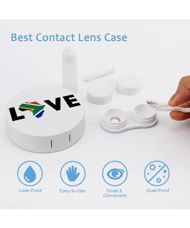 Love South Africa Round Case For Contact Lens Kit Storage Box with Mirror Printed - Buy Online on GoSupps.com