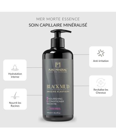 Pure Mineral - Dead Sea Mud Conditioner for Hydrated Hair - Nourishing Soothing Revitalizing - Free of Sulfates Parabens Petrolates - 500ml - Buy Online on GoSupps.com