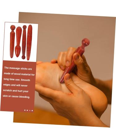 Beavorty 4-Piece Acupuncture Stick Set - Deep Tissue Gua Sha Foot Massager & Acupressure Tools | Wooden Massage Devices for Ultimate Relaxation - Buy Online on GoSupps.com