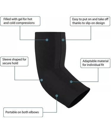 Elbow Gel Sleeve - Cold Hot Compression for Sports & Office | S Size | Ultimate Comfort & Support - Buy Online on GoSupps.com