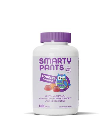 SmartyPants Toddler Formula Daily Gummy Multivitamin: Vitamin C, Vitamin D3, & Zinc for Immunity, Gluten Free, Omega 3 Fish Oil (DHA/EPA), Vitamin B6, B12, 180 Count (60 Day Supply) Berry