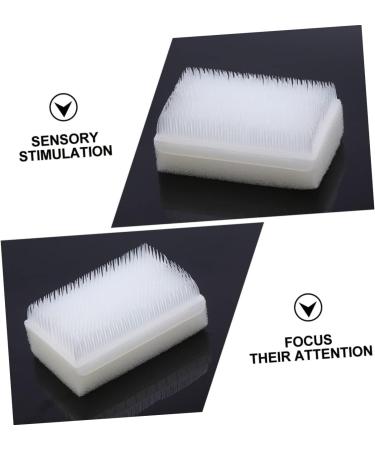Ciieeo 2-St Brush Sponge for Sensory Play & Nail Care | Weight Vest & Surgical Scouring Brush | White Plastic 8x4.7cm - International Shipping Available - Buy Online on GoSupps.com