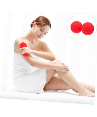Yoga Massage Ball - Peanuts Silica Gel 12x6.3cm | Red Manual Yoga Ball for Deep Tissue Relief - Buy Online on GoSupps.com