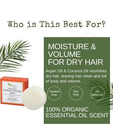 Conditioner Bar for Dry Hair | Moisture & Volume | Organic Essential Oils | Travel Size | Orange Ylang Ylang Argan Oil | USA 1-pk - Buy Online on GoSupps.com