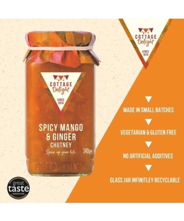 Cottage Delight Spicy Mango & Ginger Chutney 340g - Exotic Flavor for Every Dish - Buy Online on GoSupps.com