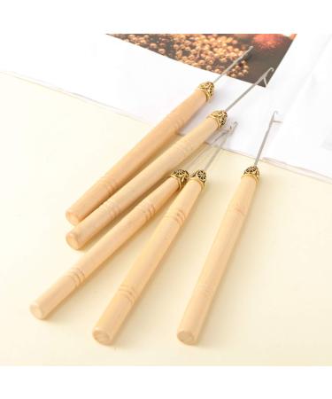 Beaupretty 10pcs Dreadlock Crochet Hooks with Wooden Handle DIY Hair Extensions & Micro Braids for Dreadlocks - Buy Online on GoSupps.com