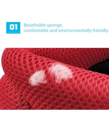 Breathable Neck Support Brace for Neck Pain Relief | Ergonomic Cervical Collar for Stabilizing Vertebrae | Soft Foam Protector for Sleeping | Red - Buy Online on GoSupps.com